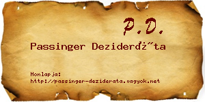 Passinger Dezideráta névjegykártya